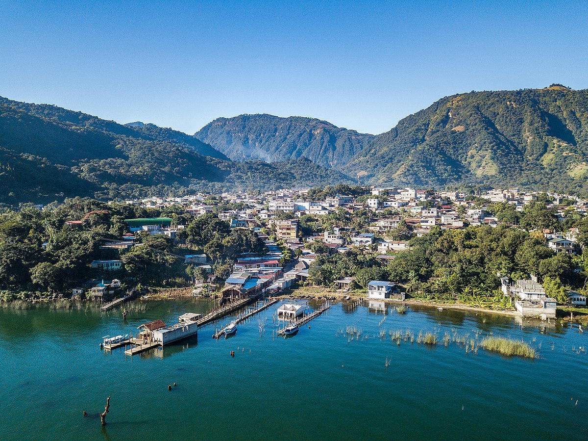 An Aerial Drone View Of San Juan La Laguna On Lake Atitlan Guatemala Atitlan Living 6833